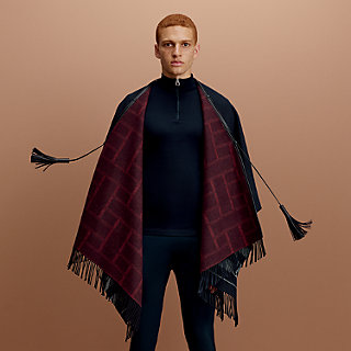 Quadrille poncho - Blue | Hermès Canada